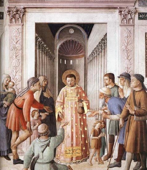 Fra Angelico St Lawrence Distributes Food to the Poor Norge oil painting art